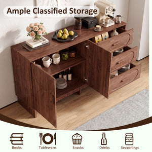 59.1" Buffet Sideboard with 2 Doors and 3 Drawers