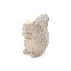 Etched squirrel with acorn figurine (set of 2)