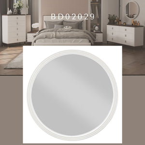 Carena - Round Mirror - Gray - Best Buy Furniture