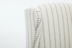Modern Accent Chair with Retro Wood Legs and Floral Design