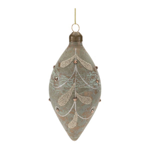 Beaded Glass Ball and Onion Christmas Ornaments - 3.5" - Silver and Gold - 12ct