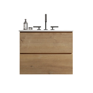 Wall Mount 24" Natural Oak Bathroom Vanity