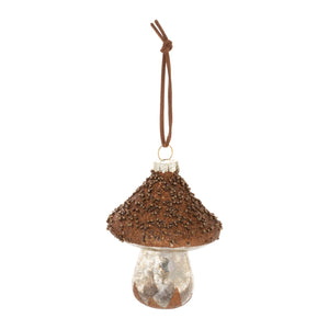 Beaded Glass Mushroom Ornament (Set of 6)