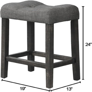 Transitional Style Counter Height Dining Stool With Footrest (Set of 2)