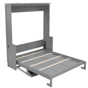 Murphy Bed With Desk, LED Lights & USB Charging Station