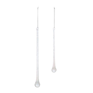 Beaded iridescent glass drop ornament (set of 12)