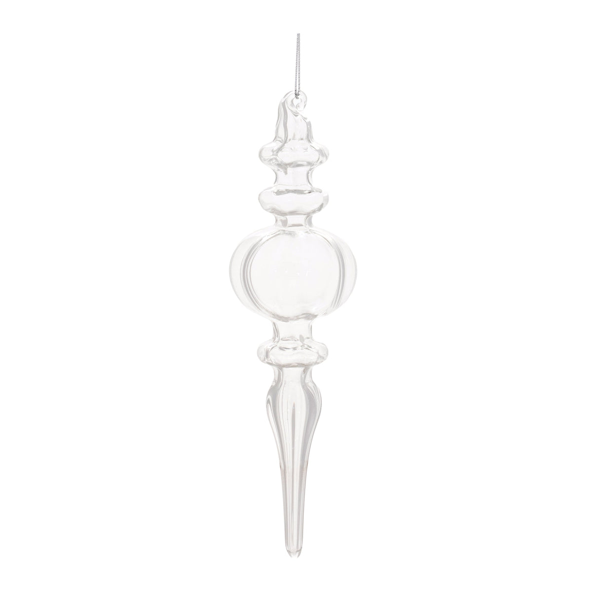 Clear glass finial ornament (set of 12)