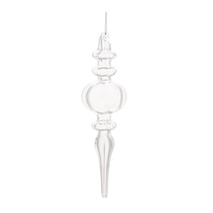 Clear glass finial ornament (set of 12)