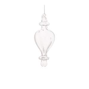 Clear glass finial ornament (set of 12)
