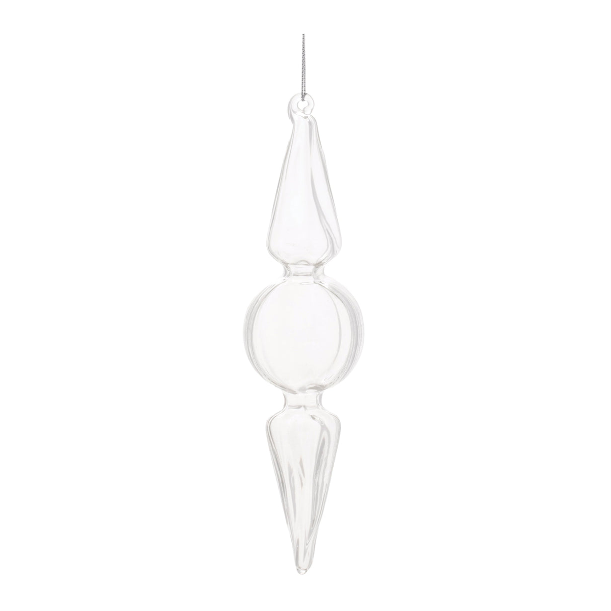 Clear glass finial ornament (set of 12)
