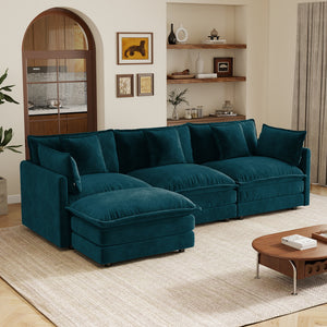 Oversize 3-Seater Sofa with Ottoman