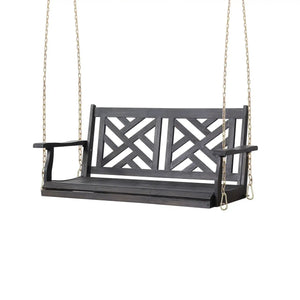 Alejandro - Acacia Wood Porch Swing With Slat Panel Seating - Best Buy Furniture