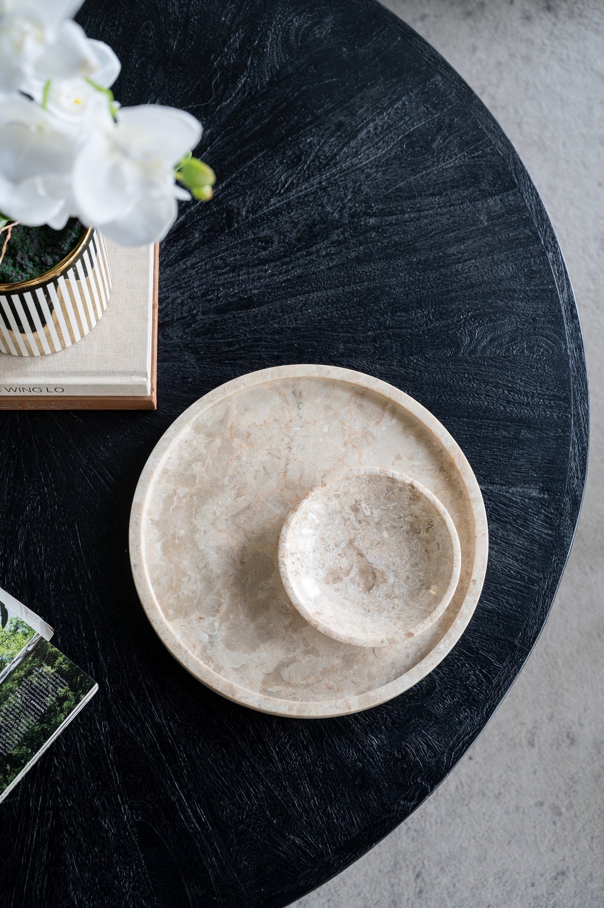 6x6x1.5" Round Marble Decorative Bowl