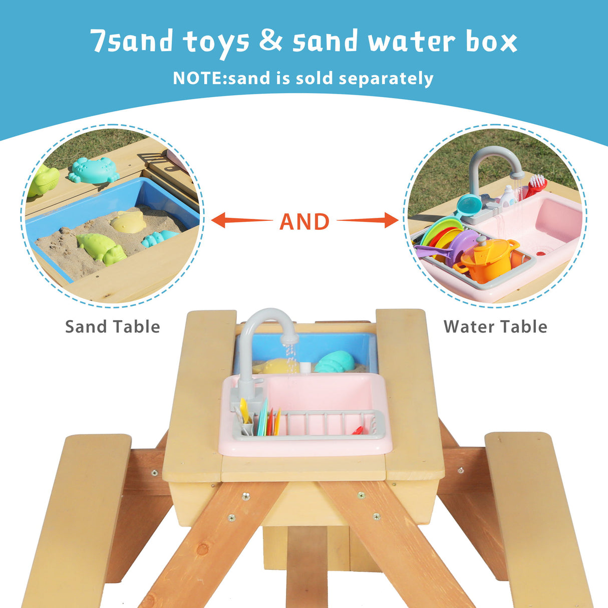 Kids Picnic Table With Sand And Water Table Conversion
