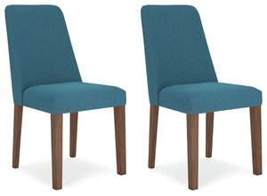 Lyncott - Dining Uph Side Chair (Set of 2) - Blue / Brown - Best Buy Furniture