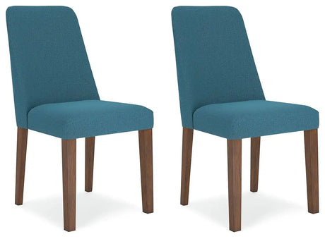 Lyncott - Dining Uph Side Chair (Set of 2) - Blue / Brown - Best Buy Furniture