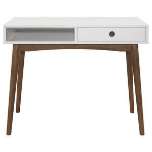 1 Drawer Writing Desk, Compact Size For Home Office - White