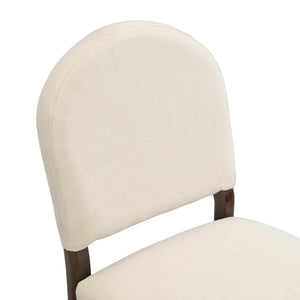 Dining Chairs with Back Mid Century Fabric Upholstered Armless - Set of 2