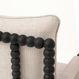 Rubber Wood Accent Chair - Upholstered Fabric Leisure Chair