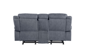Zubaida - Two Tone Recliner Loveseat With USB Port Console