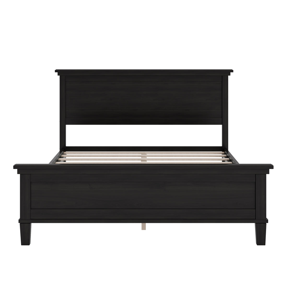 Mid-Century Modern Wood Platform Bed, Queen Size