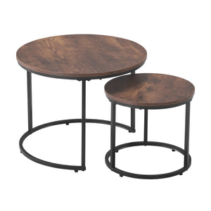 Nesting Coffee Table Set of 2, 23.6 in Round Coffee Tables