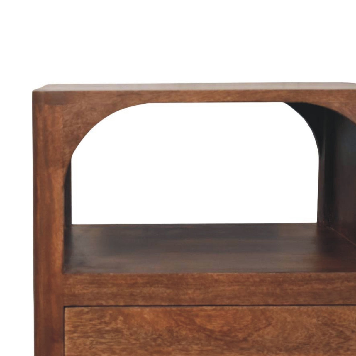 Solid Wood Arc-Line Bedside Table