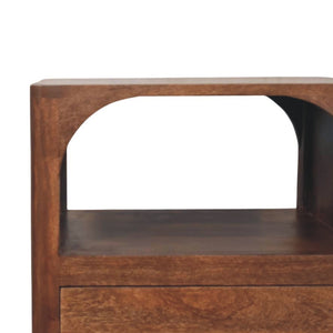 Solid Wood Arc-Line Bedside Table