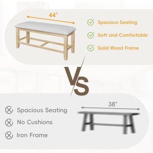 TOPMAX Farmhouse 6-Piece Extendable Dining Table Set