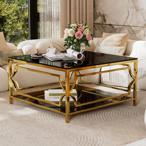 Square Glass Coffee Table in 33.5"