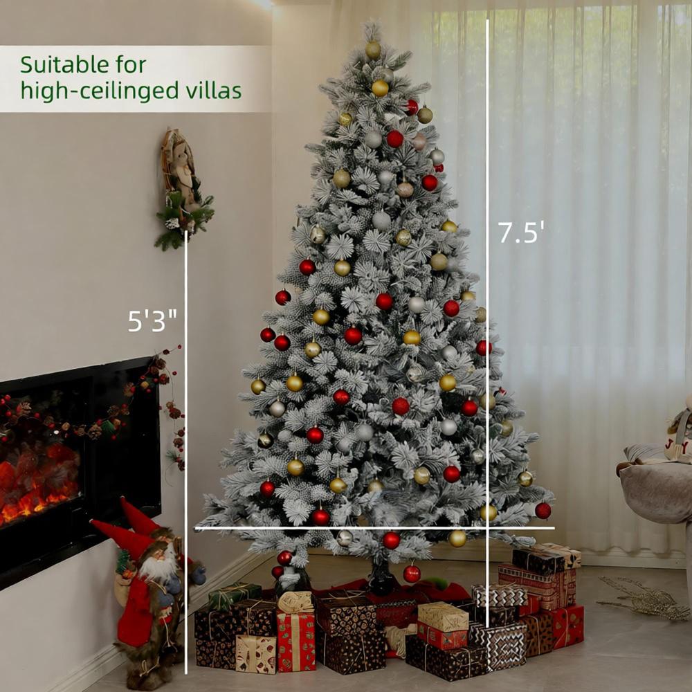 Flocked Artificial Christmas Tree with Clear Lights