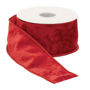 Red wired ribbon 2.5" x 10 yds.