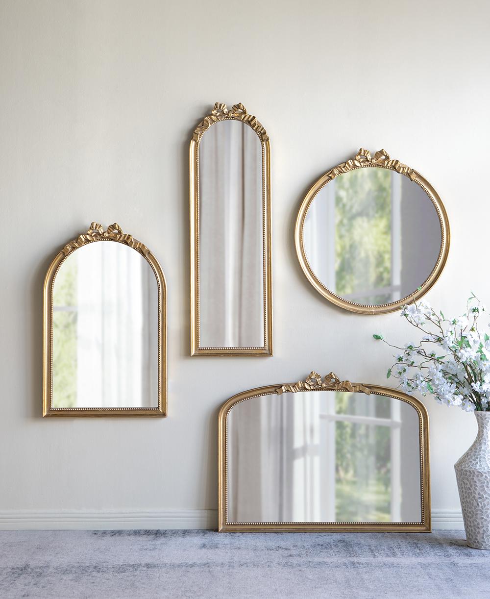 30x1.5x32" Round Wall Mirror with Ornate