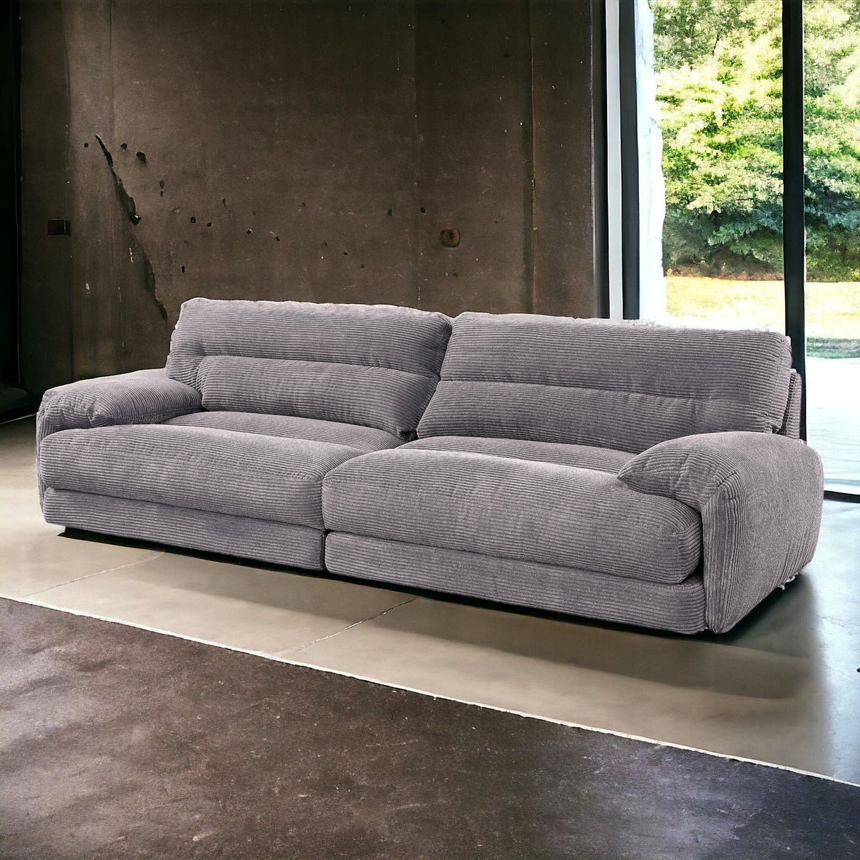 Cadenza - Corduroy Loveseat - Gray - Best Buy Furniture