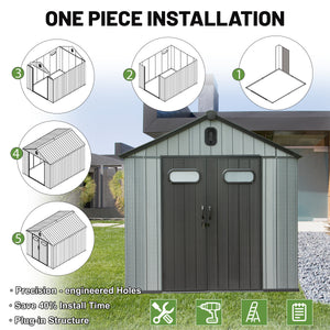 8X10FT Outdoor Resin Storage Shed