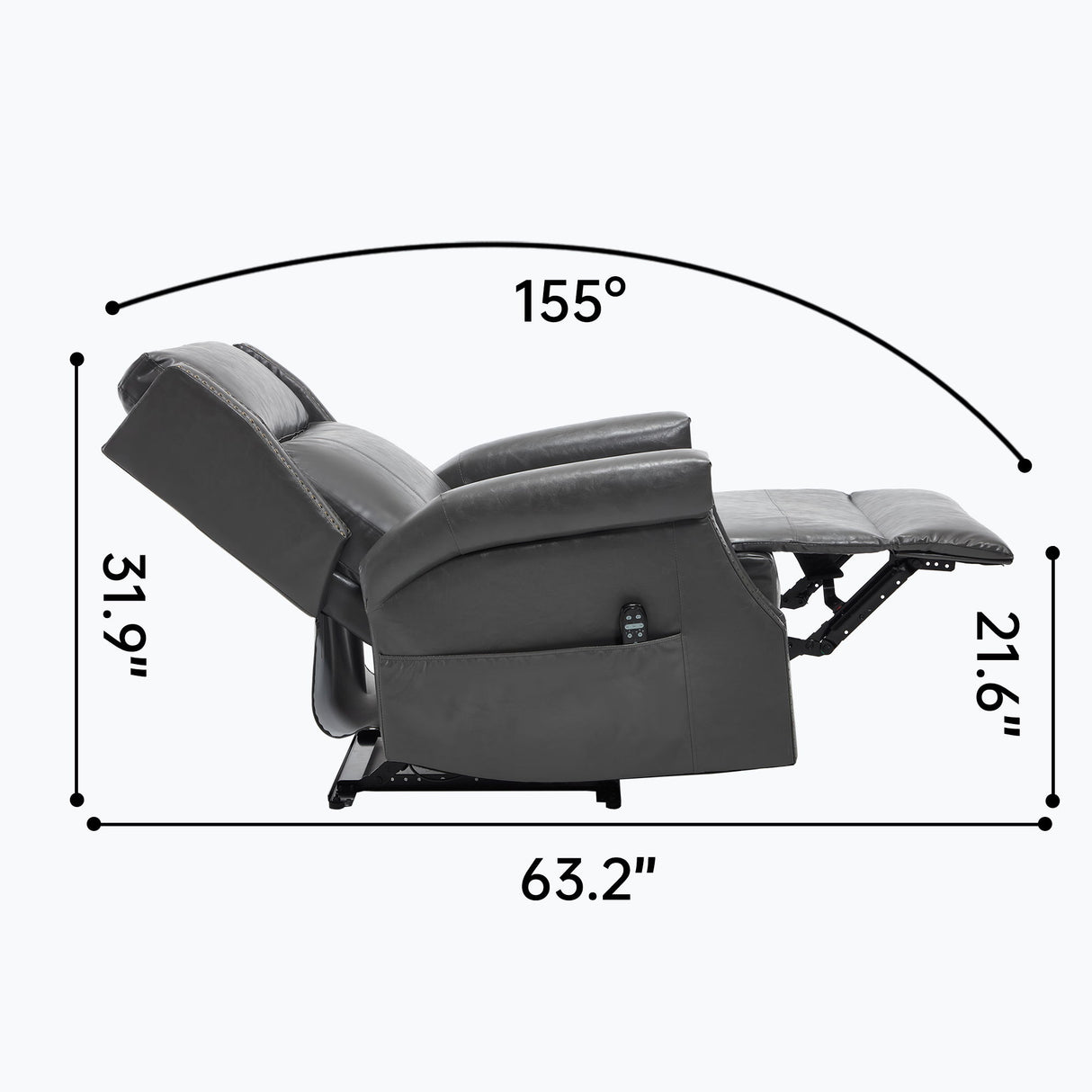 Manual Recliner Chair  With Heavy Duty Motion Mechanism, 8 Vibrating Nodes And 3 Massage Modes For Living Room