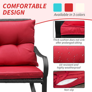 Metal 2-Person Outdoor Patio Rocking Seating Group with Cushions