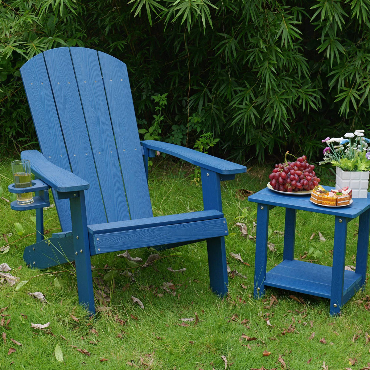 Outdoor Lounge Chair With Cup Holder For Patio Relaxation
