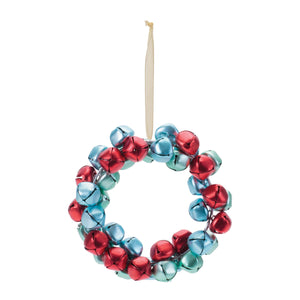 Metal Sleigh Bell Wreath Ornament (Set of 12)
