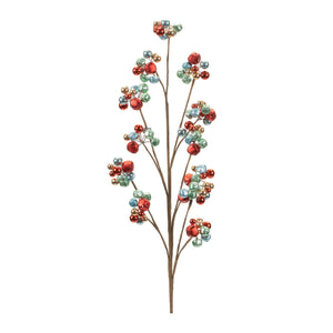 Metal-Sleigh-Bell-Cluster-Spray-(Set-of-2)-Artificial-Flowering-Plants