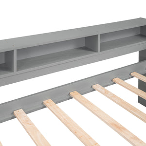 Daybed With 2 Trundles, 3 Storage Cubbies, Built In USB Charging Light