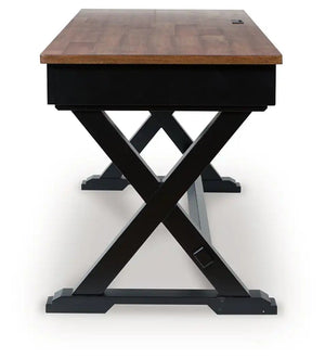 Wildenauer - Home Office Desk - Brown / Black - Best Buy Furniture