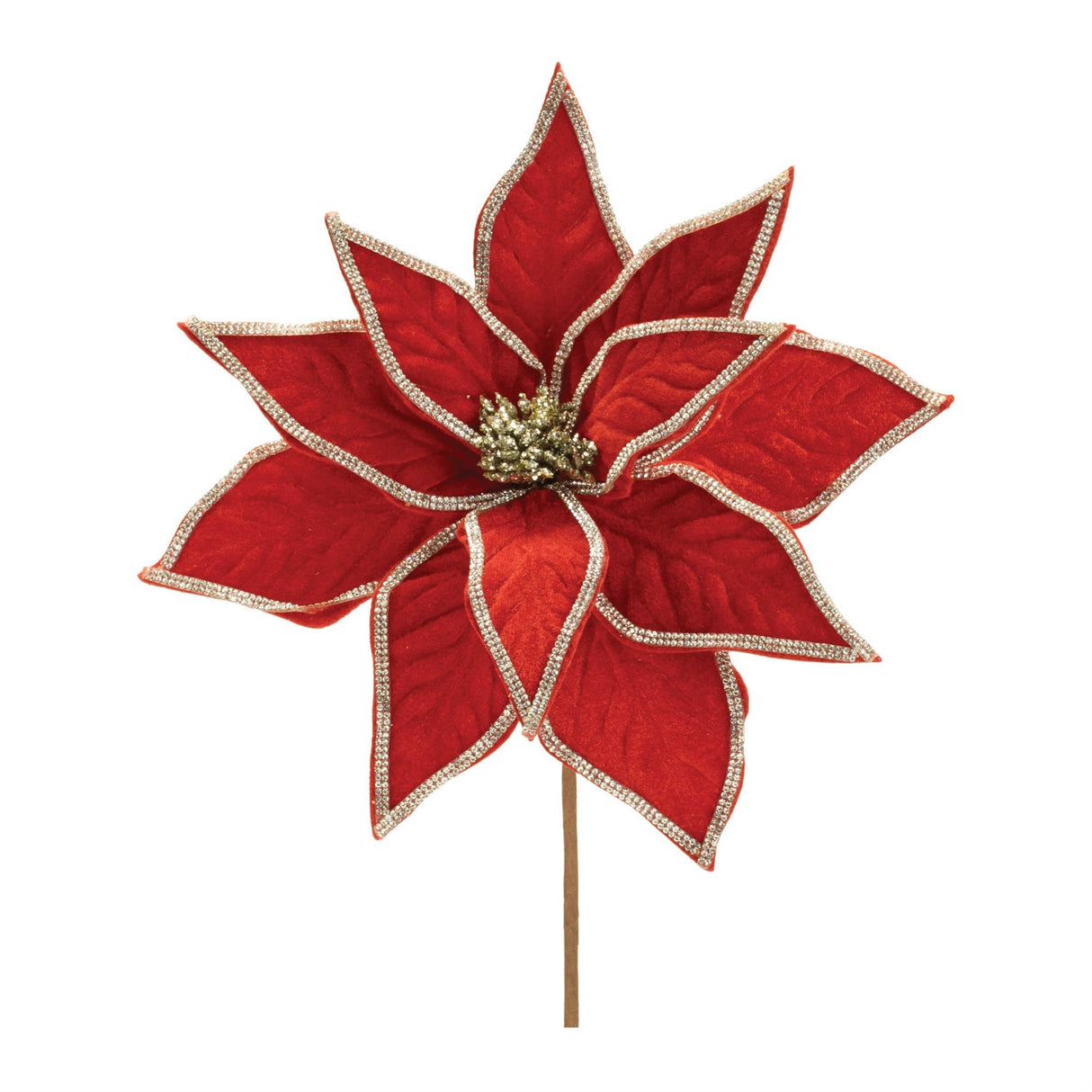 Jeweled-Pointsettia-Flower-Stem-(Set-of-2)-Artificial-Flowering-Plants