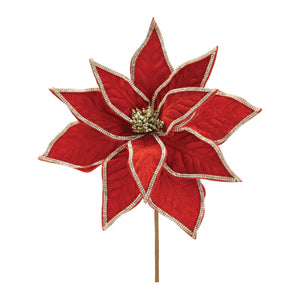 Jeweled-Pointsettia-Flower-Stem-(Set-of-2)-Artificial-Flowering-Plants