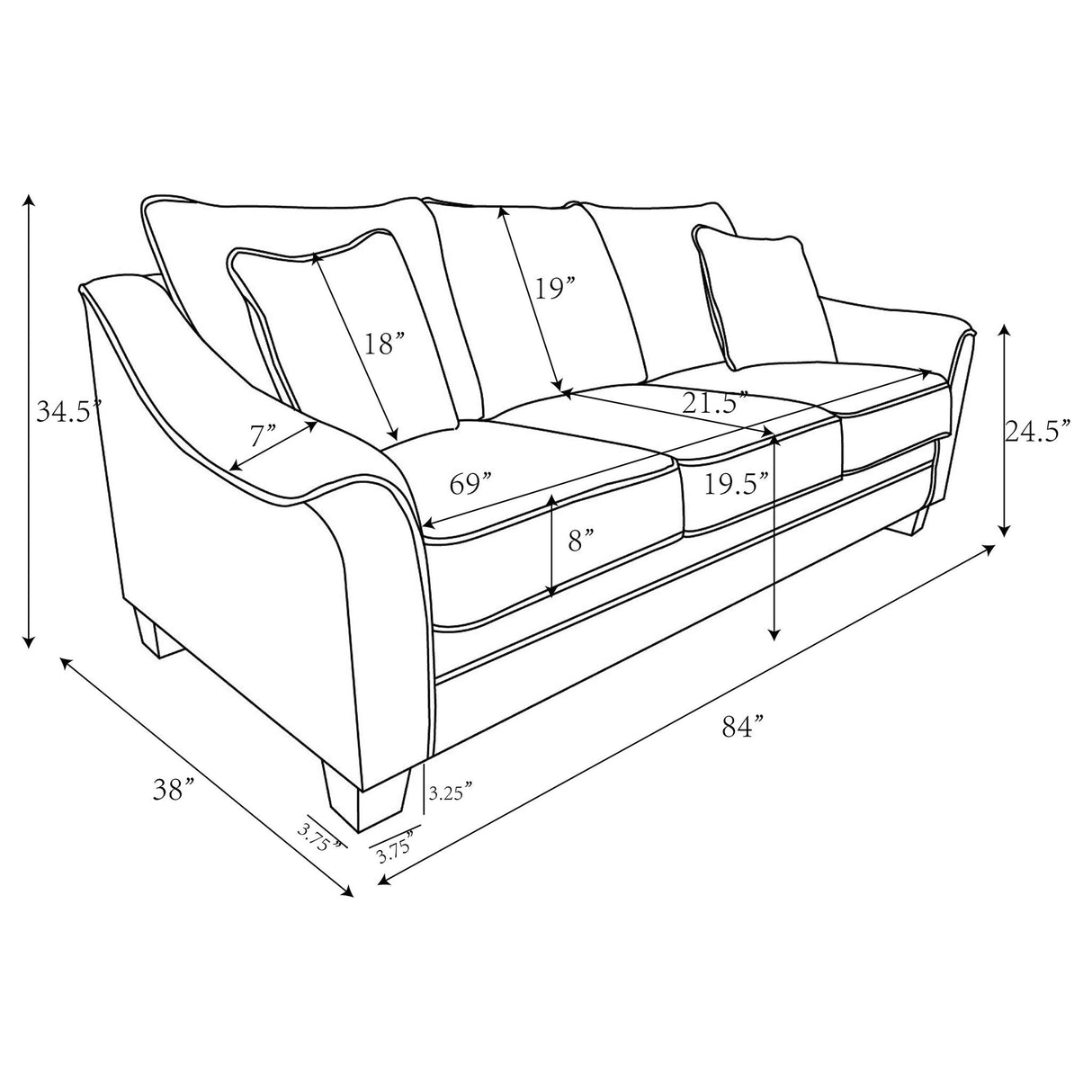 Mingle ] Upholstered Sofa - Light Gray