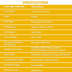 30 Gallon Flammable Safety Cabinet