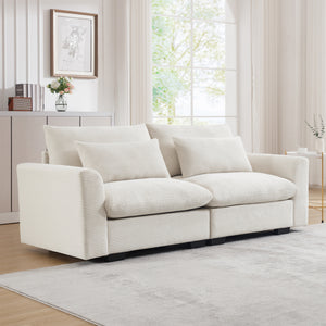 Beige Corduroy Sofa Couch