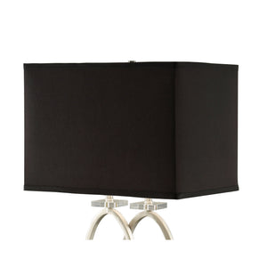 Rectangular Shade Accent Lamp With 3 Way Switch - Silver