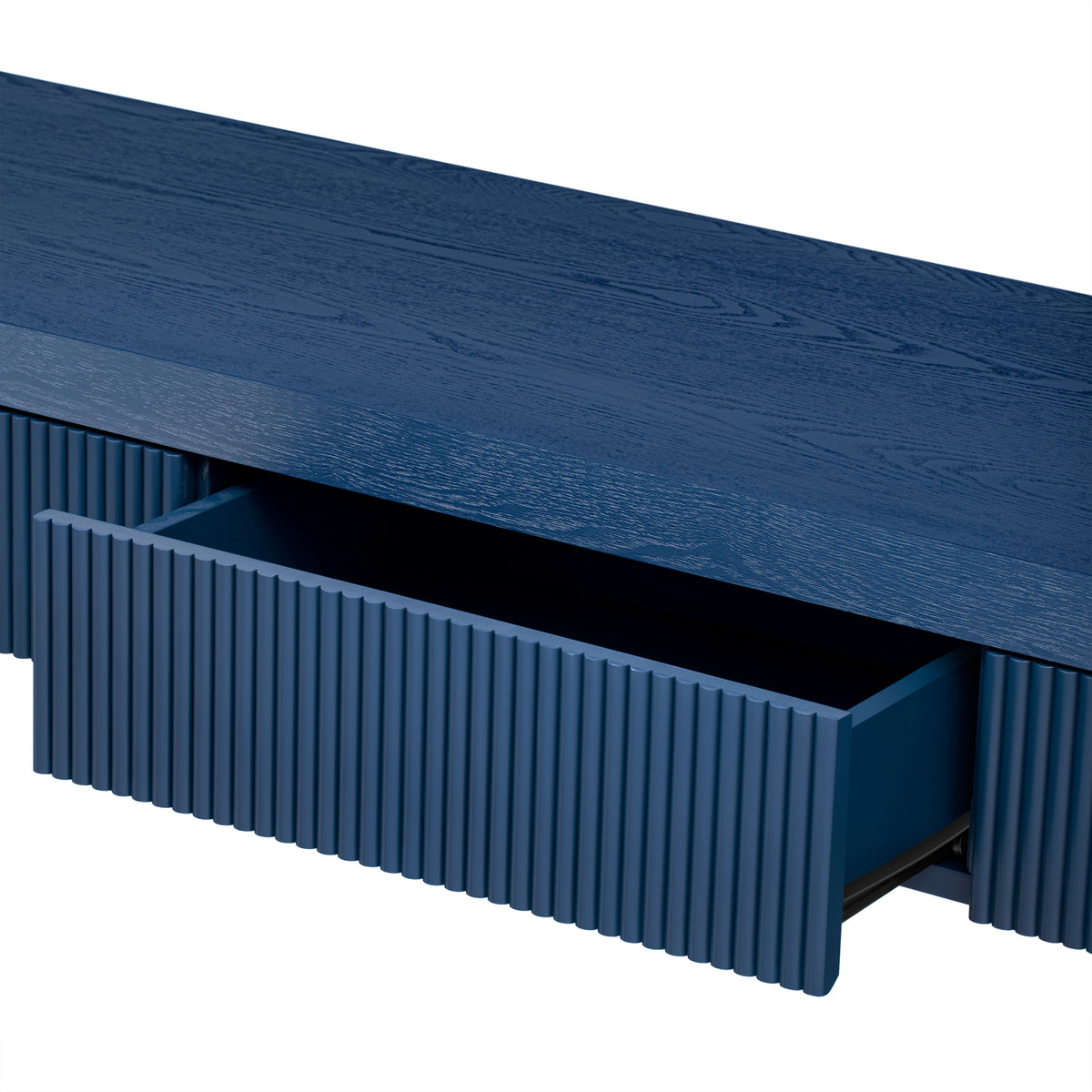 TREXM Rustic Console Table with 3 Fluted Drawers