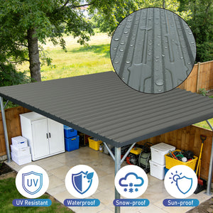 Corrugated Galvanized Metal Roofing Panels, 72.9 x 18.9 Inches, Light Gray, Set of 20